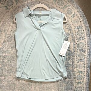 Rhone Light Blue Sleeveless Polo Top